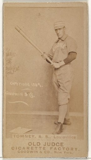 Philip H. "Buster" Tomney, Shortstop, Louisville Colonels, from the Old Judge series (N172) for Old Judge Cigarettes