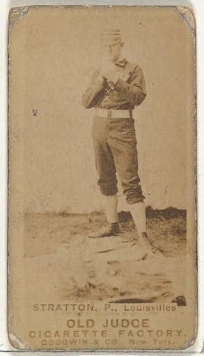 Chilton Scott Stratton, Pitcher, Louisville Colonels, from the Old Judge series (N172) for Old Judge Cigarettes