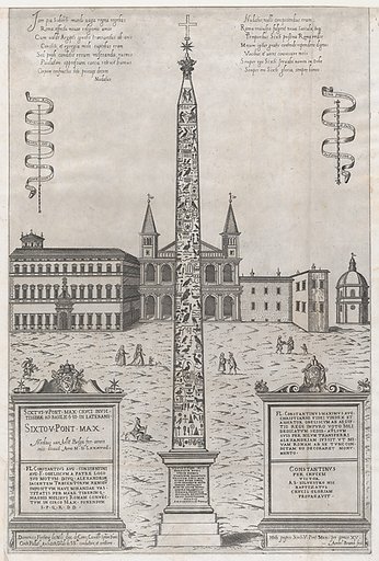 The Egyptian Obelisk of Constantine, from "Speculum Romanae Magnificentiae"