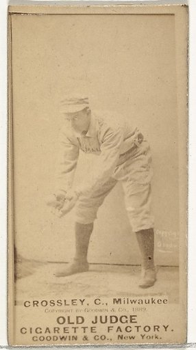 William C. Crossley, Catcher, Milwaukee, from the Old Judge series (N172) for Old Judge Cigarettes