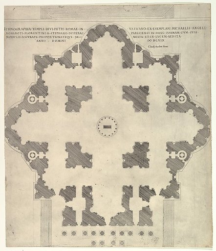 Plan of St. Peter's, from "Speculum Romanae Magnificentiae"