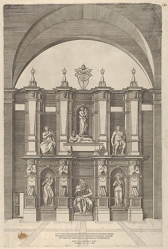Sepulchre of Julius II, from "Speculum Romanae Magnificentiae"