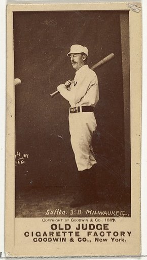 Ezra Ballou Sutton, 3rd Base, Milwaukee, from the Old Judge series (N172) for Old Judge Cigarettes