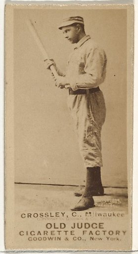 William C. Crossley, Catcher, Milwaukee, from the Old Judge series (N172) for Old Judge Cigarettes