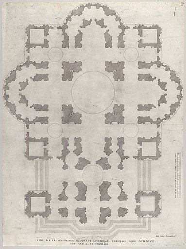 Plan of St. Peter's, from "Speculum Romanae Magnificentiae"