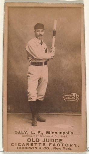 James J. "Sun" Daly, Left Field, Minneapolis, from the Old Judge series (N172) for Old Judge Cigarettes