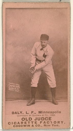 James J. "Sun" Daly, Left Field, Minneapolis, from the Old Judge series (N172) for Old Judge Cigarettes
