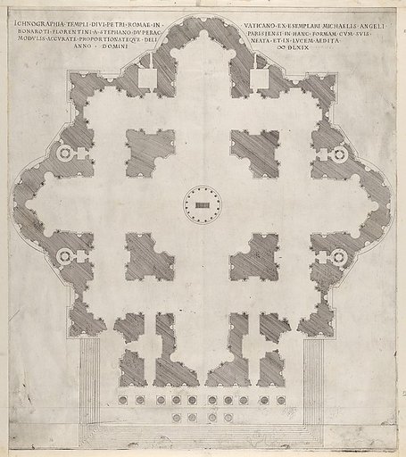 Plan of St. Peter's, from "Speculum Romanae Magnificentiae"