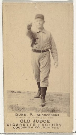 Martin F. "Duck" Duke, Pitcher, Minneapolis, from the Old Judge series (N172) for Old Judge Cigarettes
