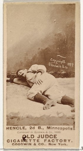 Emery J. "Moxie" Hengel, 2nd Base, Minneapolis, from the Old Judge series (N172) for Old Judge Cigarettes