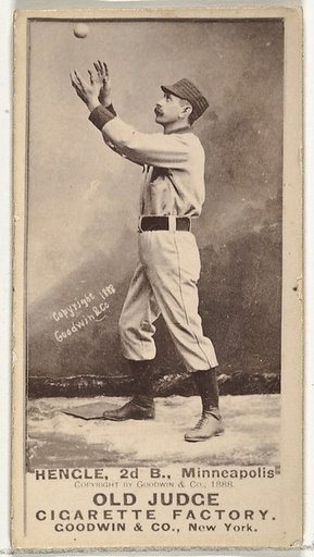 Emery J. "Moxie" Hengel, 2nd Base, Minneapolis, from the Old Judge series (N172) for Old Judge Cigarettes