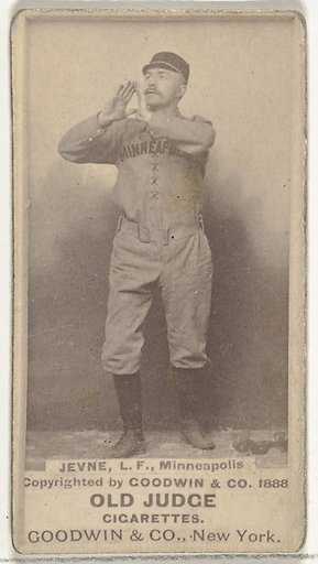 Frederick B. "Ned" Jevne, Left Field, Minneapolis, from the Old Judge series (N172) for Old Judge Cigarettes