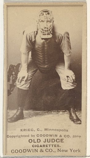 William Frederick "Bill" Krieg, Catcher, Minneapolis, from the Old Judge series (N172) for Old Judge Cigarettes