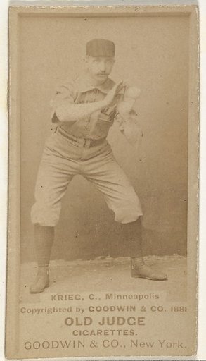 William Frederick "Bill" Krieg, Catcher, Minneapolis, from the Old Judge series (N172) for Old Judge Cigarettes