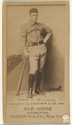 Rehse, Pitcher, Minneapolis, from the Old Judge series (N172) for Old Judge Cigarettes