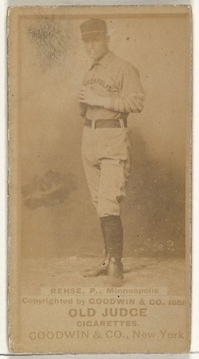 Rehse, Pitcher, Minneapolis, from the Old Judge series (N172) for Old Judge Cigarettes