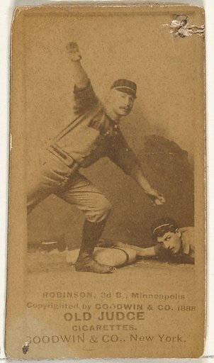 Myers C. Robinson, 3rd Base, Minneapolis, from the Old Judge series (N172) for Old Judge Cigarettes
