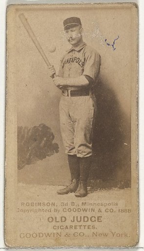 Myers C. Robinson, 3rd Base, Minneapolis, from the Old Judge series (N172) for Old Judge Cigarettes