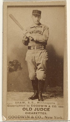 John W. Shaw, Shortstop, Minneapolis, from the Old Judge series (N172) for Old Judge Cigarettes