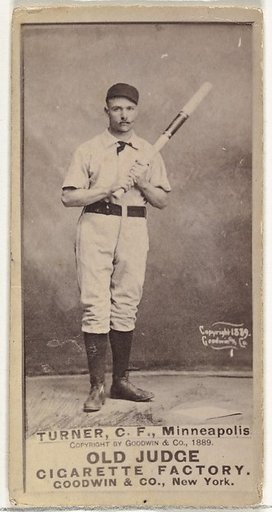 Thomas Turner, Center Field, Minneapolis, from the Old Judge series (N172) for Old Judge Cigarettes