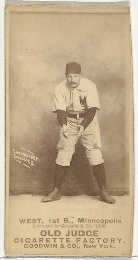 Milton Douglas "Buck" West, 1st Base, Minneapolis, from the Old Judge series (N172) for Old Judge Cigarettes