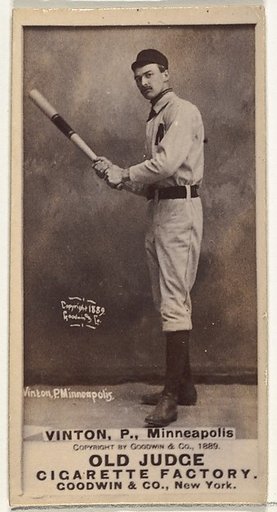 William Miller "Bill" Vinton, Pitcher, Minneapolis, from the Old Judge series (N172) for Old Judge Cigarettes