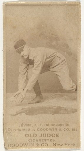 Frederick B. "Ned" Jevne, Left Field, Minneapolis, from the Old Judge series (N172) for Old Judge Cigarettes