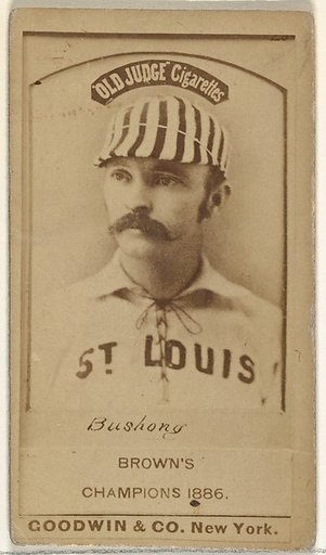 Albert John "Doc" Bushong, Catcher, St. Louis Browns, from the Old Judge series (N172) for Old Judge Cigarettes
