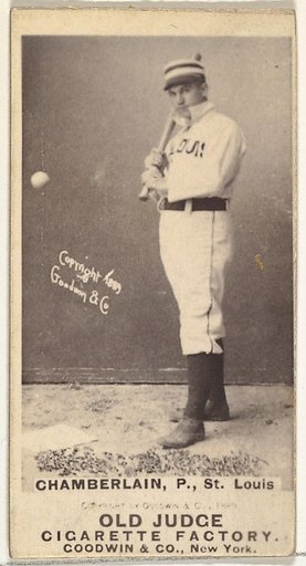 Elton P. "Ice Box" Chamberlain, Pitcher, St. Louis Browns, from the Old Judge series (N172) for Old Judge Cigarettes