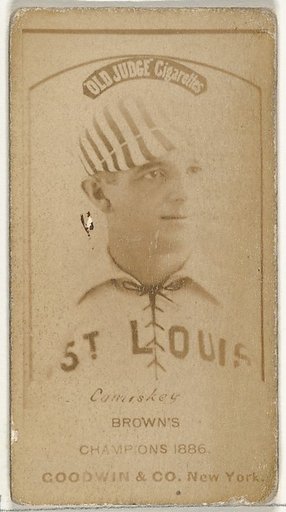 Charles Albert "The Old Roman" Comiskey, 1st Base and Manager, St. Louis Browns, from the Old Judge series (N172) for Old Judge Cigarettes