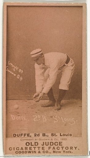 Charles Edward "Charlie" Duffee, 2nd Base, St. Louis Browns, from the Old Judge series (N172) for Old Judge Cigarettes