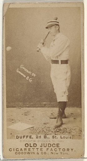 Charles Edward "Charlie" Duffee, 2nd Base, St. Louis Browns, from the Old Judge series (N172) for Old Judge Cigarettes