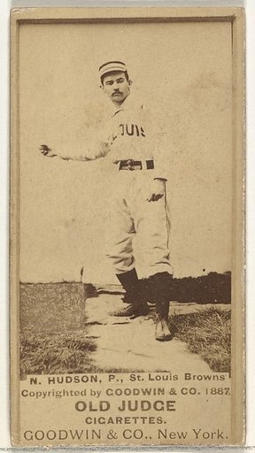 Nathaniel P. "Nat" Hudson, Pitcher, St. Louis Browns, from the Old Judge series (N172) for Old Judge Cigarettes