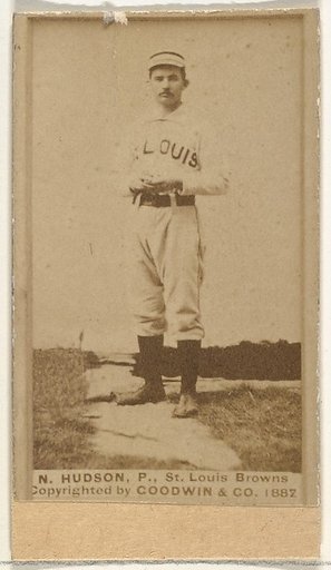Nathaniel P. "Nat" Hudson, Pitcher, St. Louis Browns, from the Old Judge series (N172) for Old Judge Cigarettes