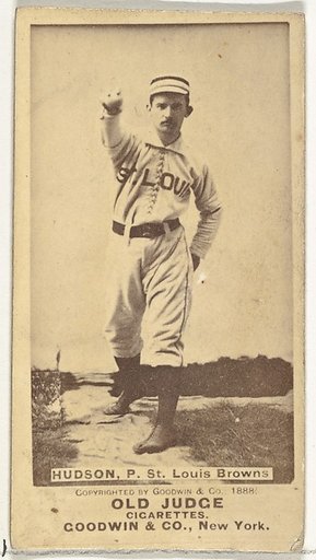 Nathaniel P. "Nat" Hudson, Pitcher, St. Louis Browns, from the Old Judge series (N172) for Old Judge Cigarettes