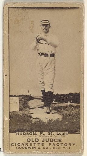 Nathaniel P. "Nat" Hudson, Pitcher, St. Louis Browns, from the Old Judge series (N172) for Old Judge Cigarettes