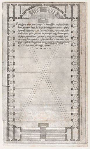 Plan of the Vatican Teatro, in which the Vatican Tournament was held, from "Speculum Romanae Magnificentiae"