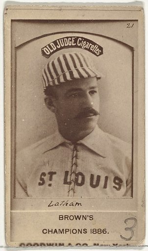 Arlie Latham, 3rd Base, St. Louis Browns, from the Old Judge series (N172) for Old Judge Cigarettes