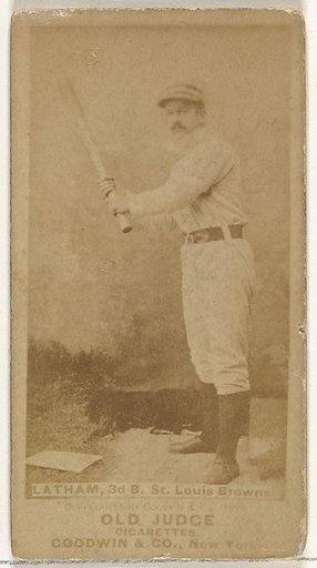 Arlie Latham, 3rd Base, St. Louis Browns, from the Old Judge series (N172) for Old Judge Cigarettes