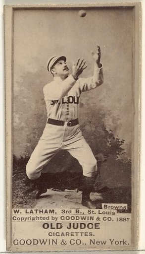 Arlie Latham, 3rd Base, St. Louis Browns, from the Old Judge series (N172) for Old Judge Cigarettes