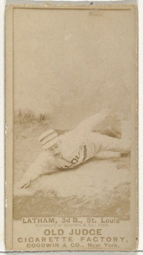 Arlie Latham, 3rd Base, St. Louis Browns, from the Old Judge series (N172) for Old Judge Cigarettes