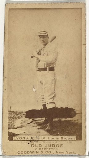 Harry Lyons, Right Field, St. Louis Browns, from the Old Judge series (N172) for Old Judge Cigarettes