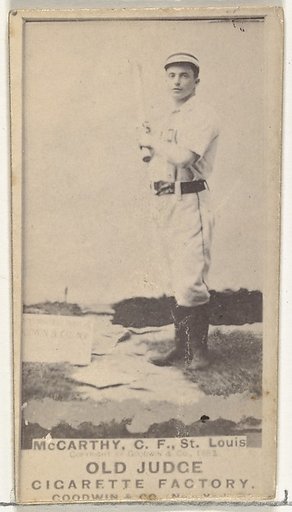 Tommy McCarthy, Center Field, St. Louis Browns, from the Old Judge series (N172) for Old Judge Cigarettes