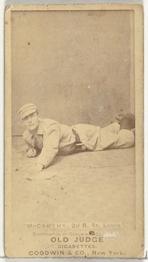Tommy McCarthy, Center Field, St. Louis Browns, from the Old Judge series (N172) for Old Judge Cigarettes