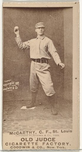 Tommy McCarthy, Center Field, St. Louis Browns, from the Old Judge series (N172) for Old Judge Cigarettes