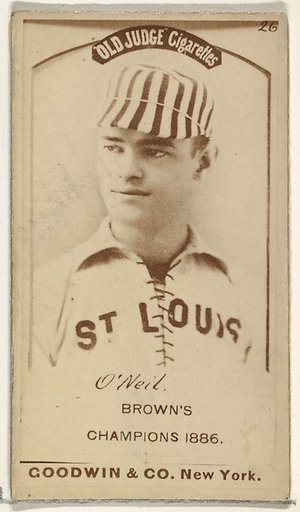 James Edward "Tip" O'Neill, Left Field, St. Louis Browns, from the Old Judge series (N172) for Old Judge Cigarettes
