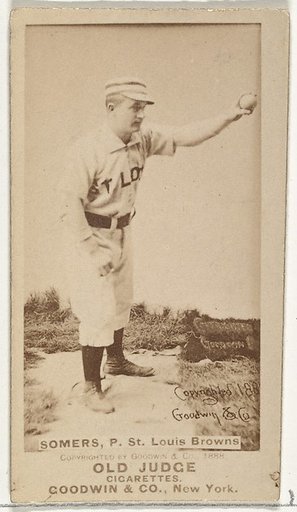 Somers, Pitcher, St. Louis Browns, from the Old Judge series (N172) for Old Judge Cigarettes