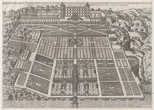 Tivoli Palace and Gardens, from "Speculum Romanae Magnificentiae"