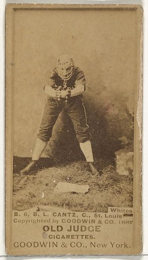 Bartholomew L. "Bart" Cantz, Catcher, St. Louis Whites, from the Old Judge series (N172) for Old Judge Cigarettes