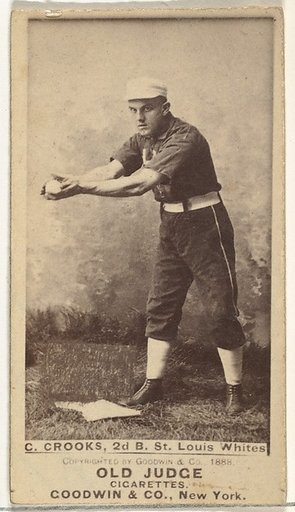 Crooks, 2nd Base, St. Louis Whites, from the Old Judge series (N172) for Old Judge Cigarettes